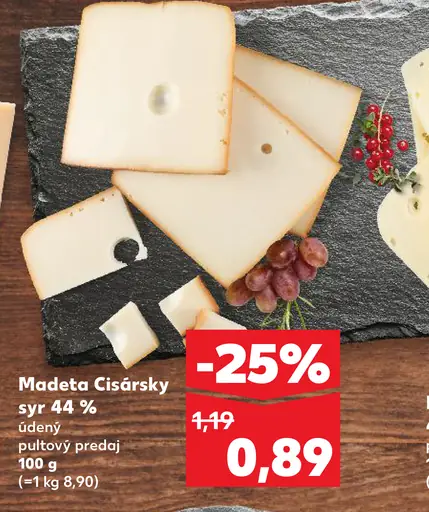 Madeta Cisársky syr 44% údený