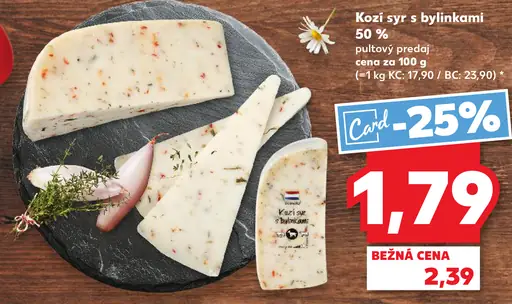 Kozí syr s bylinkami 50 %