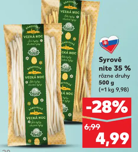 Veľká noc Syrové nite 35 % rôzne druhy
