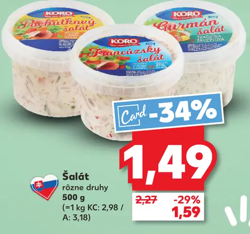 Koro šalát rôzne druhy