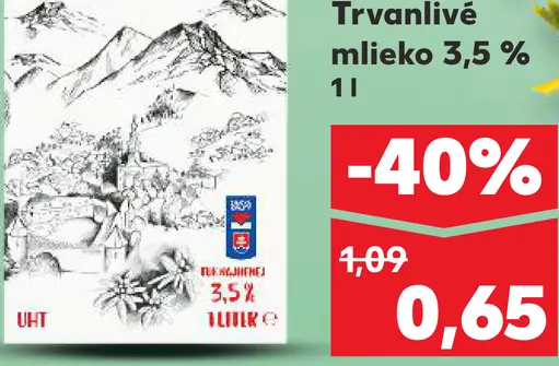 Rajo Tatranské mlieko polotučné 3,5 % trvanlivé