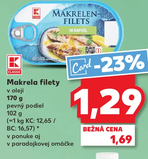 K-Classic Makrela filety v oleji