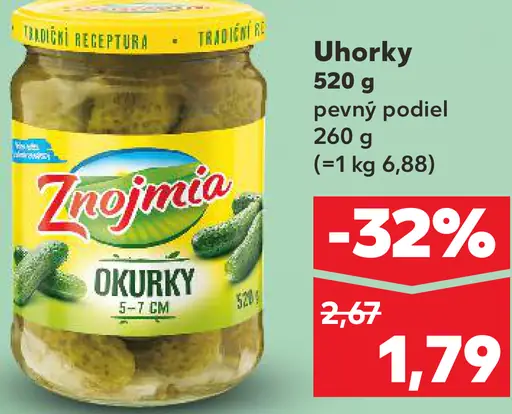 Znojmia uhorky sterilizované