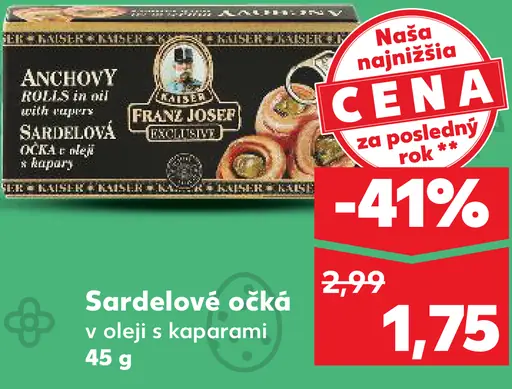 Franz Josef sardelové očká v oleji s kaparmi