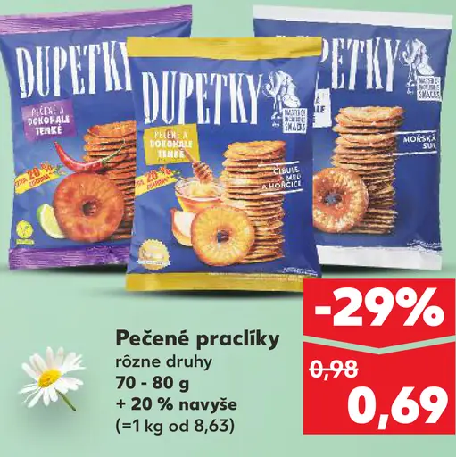 Dupetky Pečené praclíky rôzne druhy
