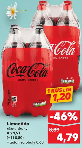 Coca-Cola limonáda rôzne druhy