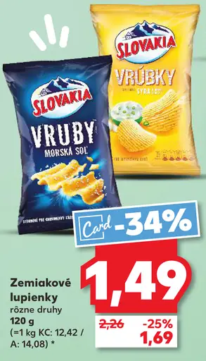 Slovakia Vrúbky zemiakové lupienky rôzne druhy