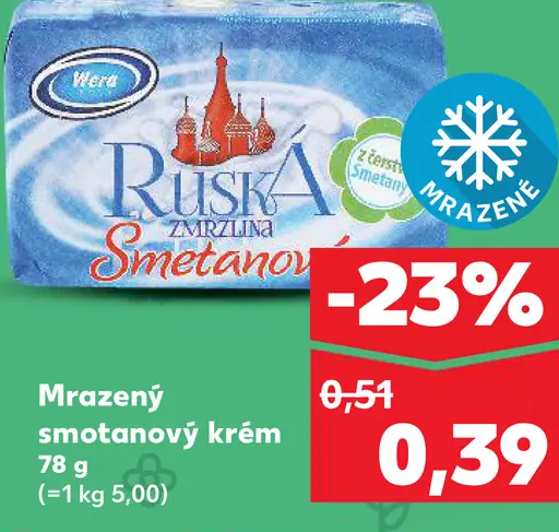 Vera mrazený smotanový krém