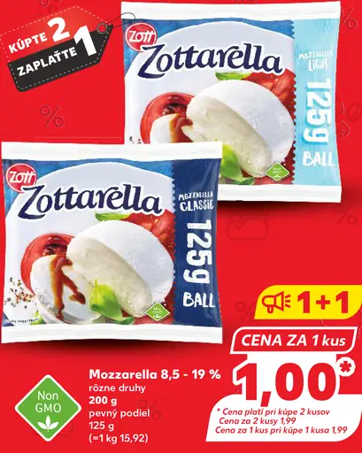Zott Zottarella mozzarella 8,5–19 %