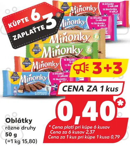 Miňonky oblátky rôzne druhy