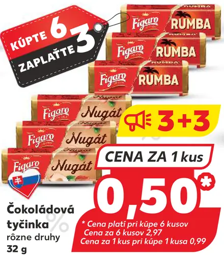 Figaro Rumba a Nugát čokoládové tyčinky