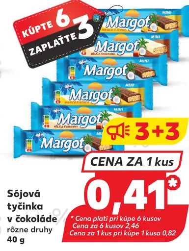 Margot sójová tyčinka v čokoláde rôzne druhy