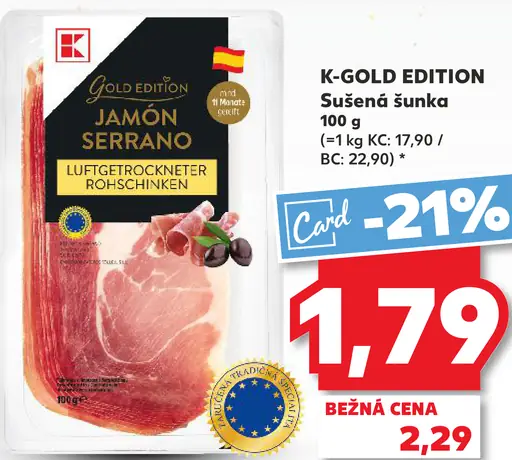 K-Classic K-Gold Edition sušená šunka Jamón Serrano