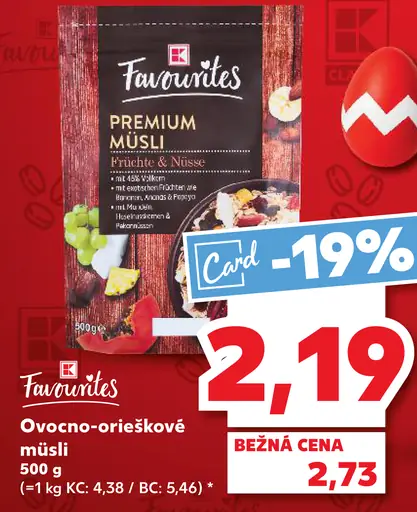 K-Favourites Premium müsli ovocno-orieškové
