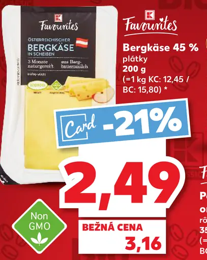K-Favourites Bergkäse 45% plátky