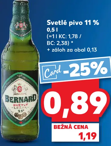 Bernard svetlé pivo 11 %