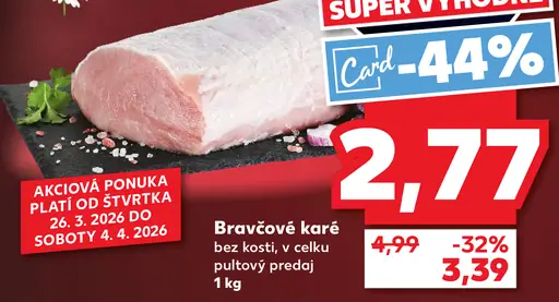 K-Purland bravčové karé bez kosti, v celku, pultový predaj