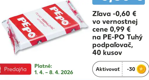 PE-PO tuhý podpaľovač 40 kusov
