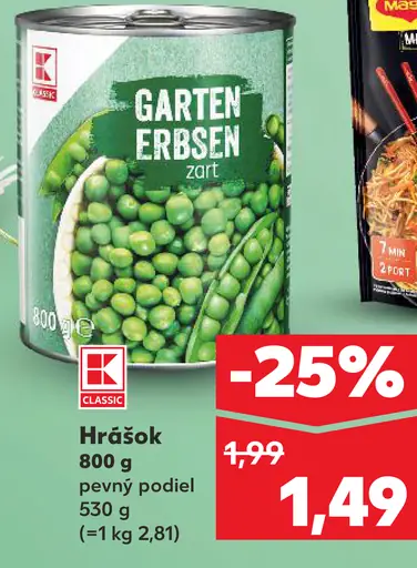 K-Classic hrášok sterilizovaný