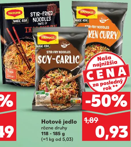 Maggi hotové jedlo instantné rezance rôzne druhy