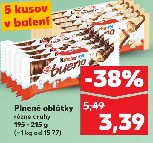 Kinder Bueno plnené oblátky