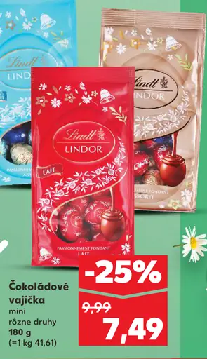 Lindt Lindor čokoládové vajíčka mini rôzne druhy