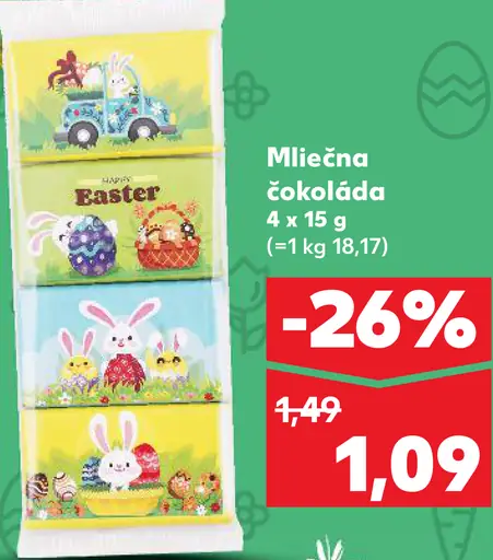 Mliečna čokoláda Easter