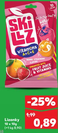 Skilllz ovocné lízanky s vitamínmi