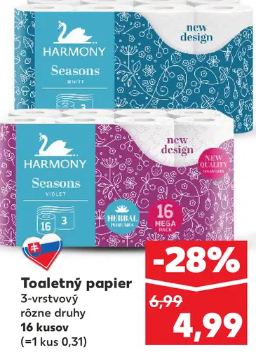 Harmony Seasons toaletný papier 3-vrstvový