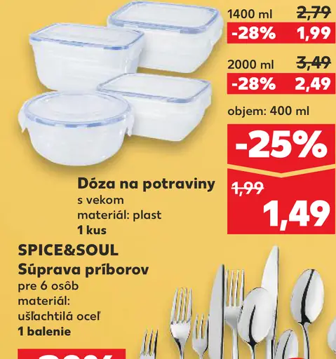 Dóza na potraviny s veľkým objemom