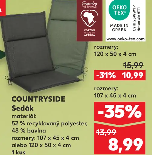 COUNTRYSIDE Sedák recyklovaný polyester a bavlna