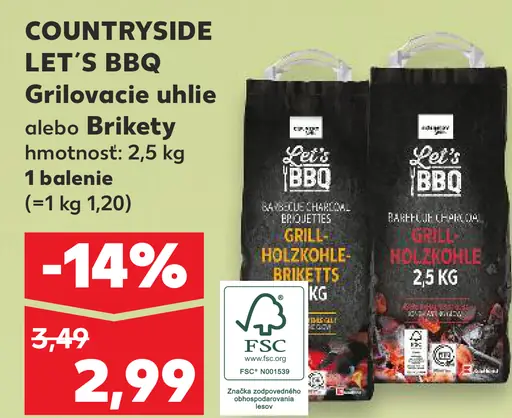 LET´S BBQ Grilovacie uhlie