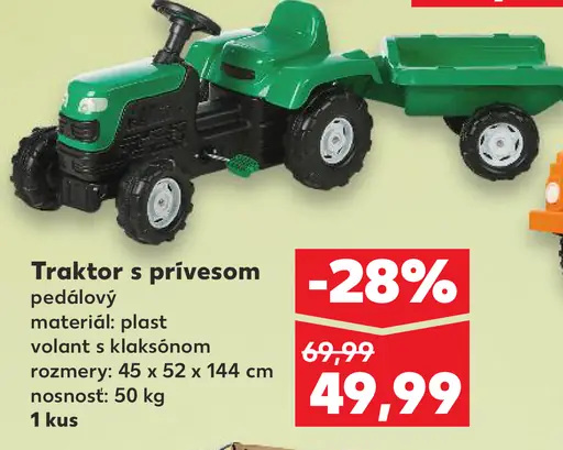 Traktor s prívesom pedálový