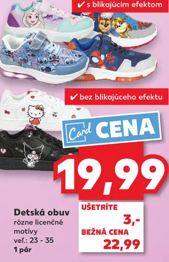 Detská obuv s licencičnými motívmi