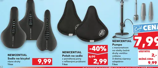 Newcential poťah na sedlo z pamäťovej peny s reflexnými prúžkami