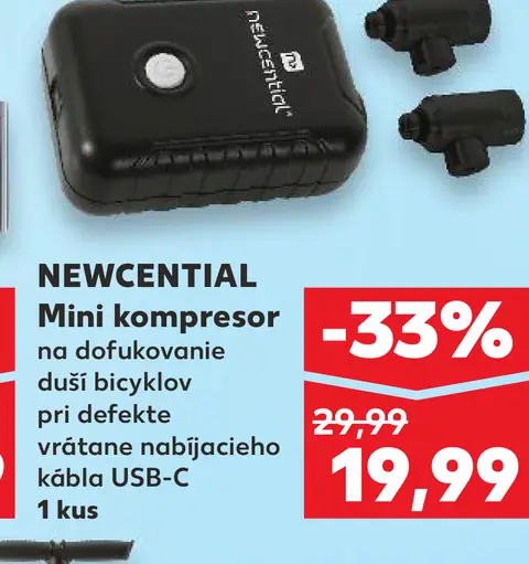 Newcential mini kompresor na dofukovanie duší bicyklov