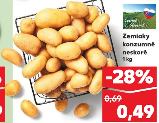 Zemiaky konzumné neskoré neprané