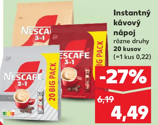 Nescafé 3 v 1 instantný kávový nápoj