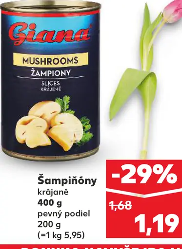 Giana Šampiňóny krájané