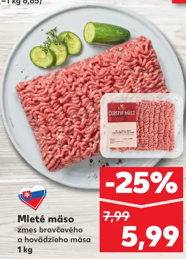 Mleté mäso zmes bravčového a hovädzieho mäsa