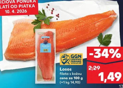 Losos fileta s kožou