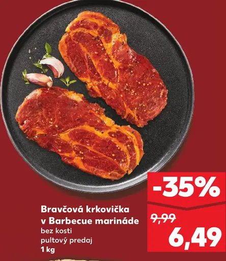 Bravčová krkovička v Barbecue marináde bez kosti