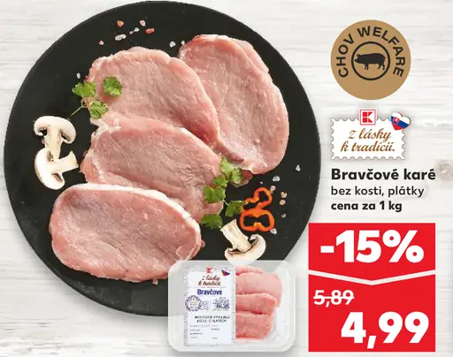 K-Purland bravčové karé bez kosti, v celku, pultový predaj