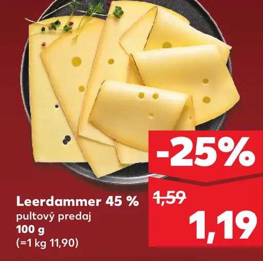 Leerdammer 45 % plátkový syr