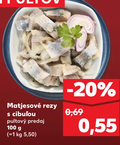 Matjesové rezy s cibuľou