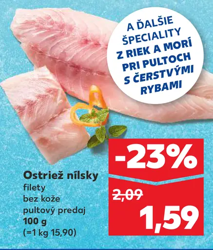 Ostriež nilský filety bez kože