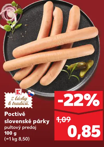 Poctivé slovenské párky mini pultový predaj