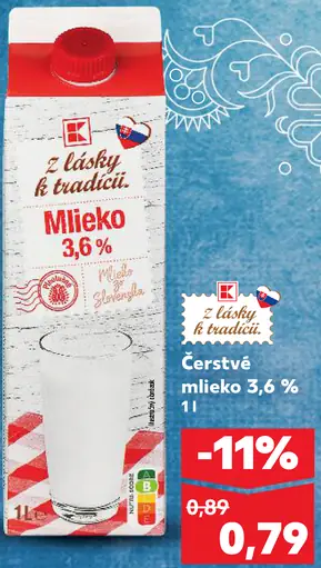K-Classic Čerstvé mlieko 3,5 %
