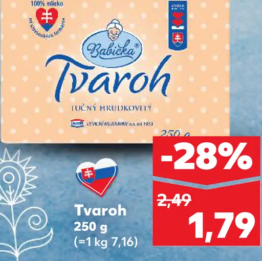 Babičkine tvaroh jemne hrudkovaný