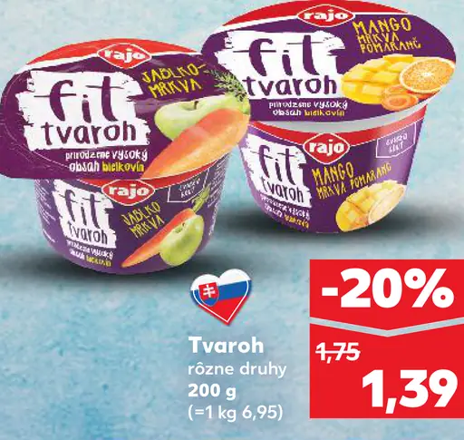 Rajo Fit tvaroh rôzne druhy